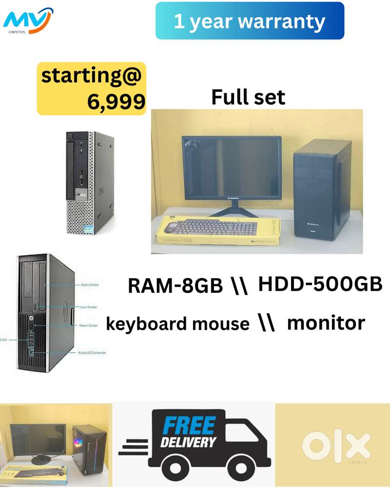 1-year Warranty  Low Price Full Set  CPU - Branded  Monitor