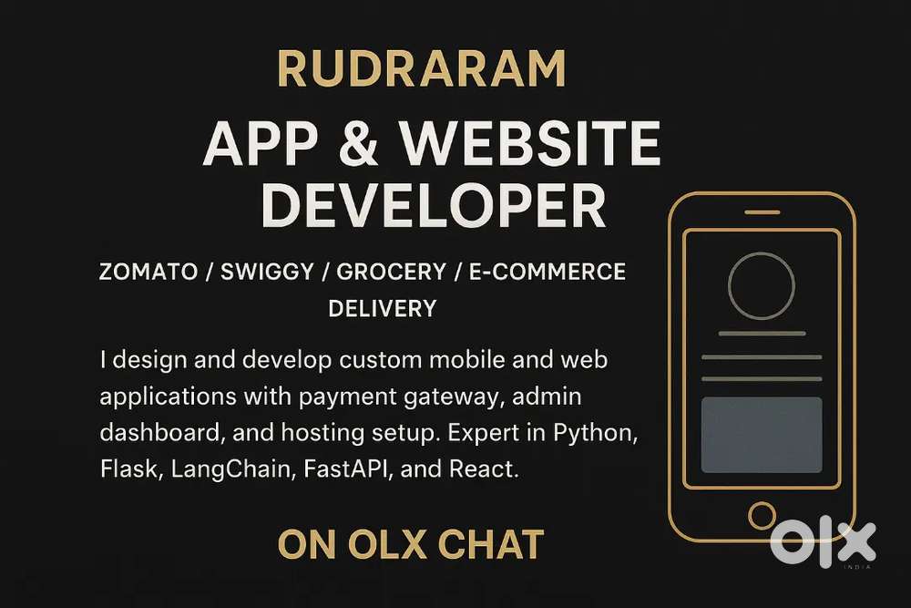 App & Website Developer  Zomato/Swiggy/Grocery/E-Commerce /Delivery