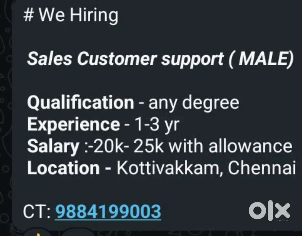 Sales- customer support