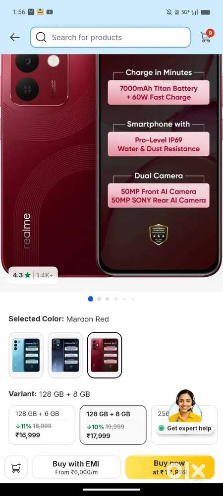 Realme 15x 5g 10 days old 8gb ram 128gb rom