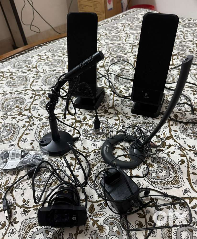 Speakers, microphones and camera