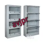 New iron four self book rack with glass door almari crockery cabinet