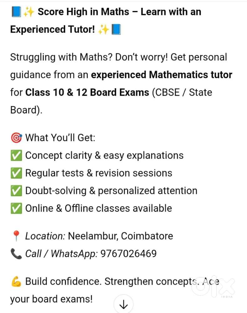Master Maths with an Expert tutor - Class 10 and 12 online and offline