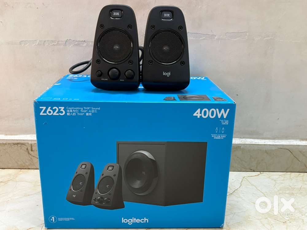 Logitech Z623 2.1 home theatre speakers.