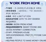 Call us for ebook typing work from home
