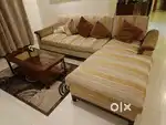 Selling L section sofa and crockery unit together