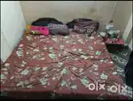 Double bed with storage with side table