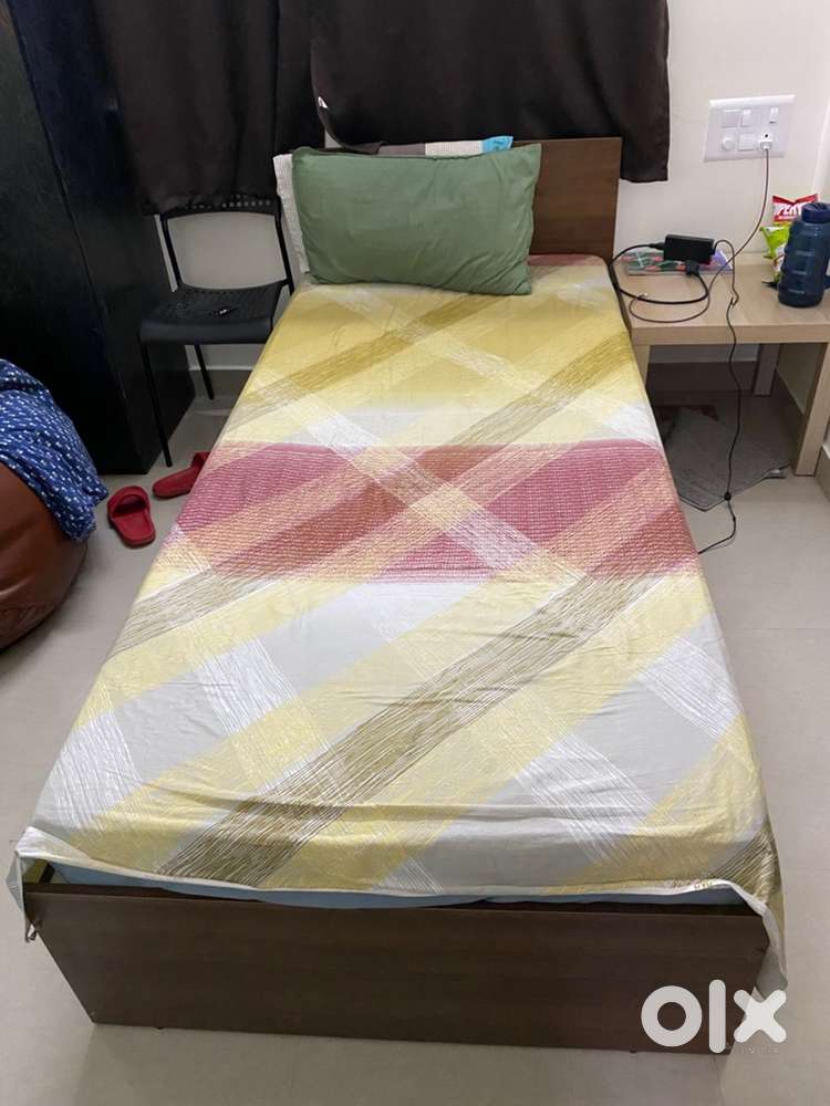 Single Bed Cot with Mattress (Bed comes with storage inside)