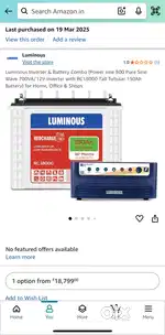 Luminous batter and inverter (New And Unused)
