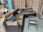2 year old sofa with cushion-table for sale