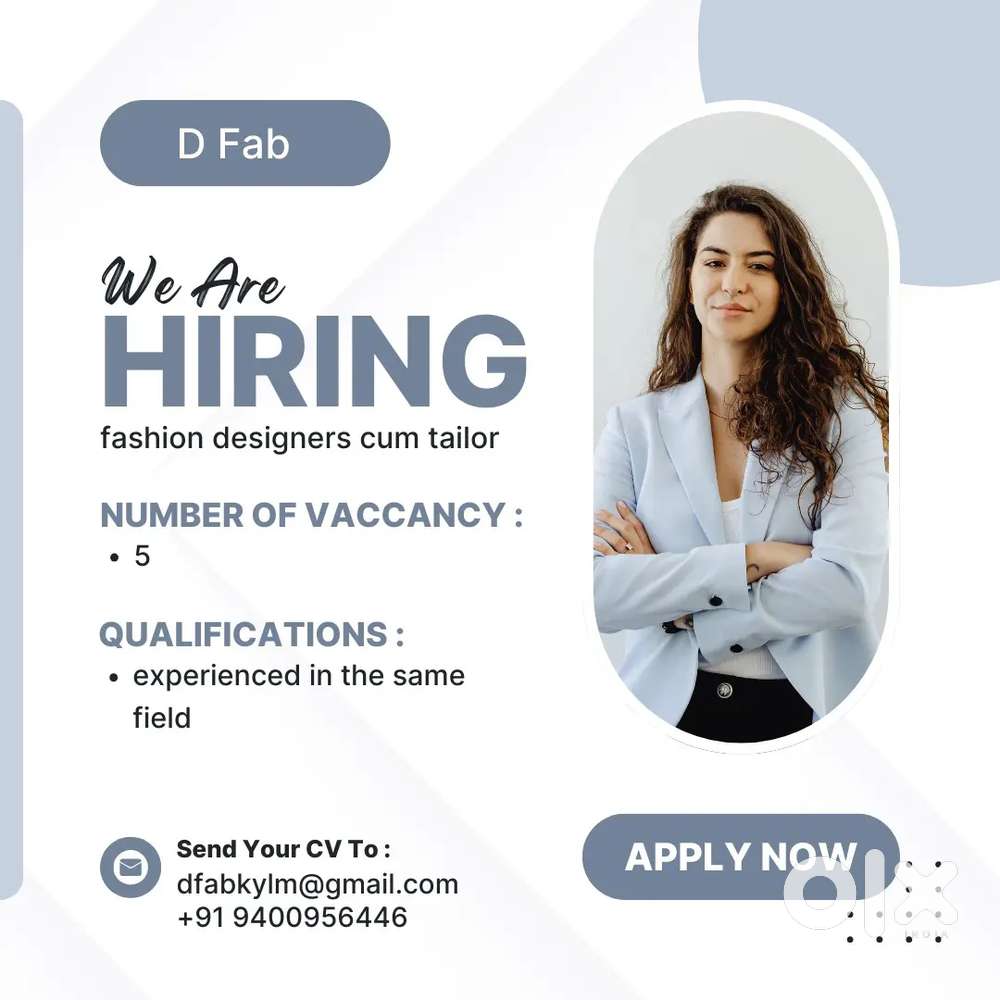 Need a fashion designer cum tailor for a botique