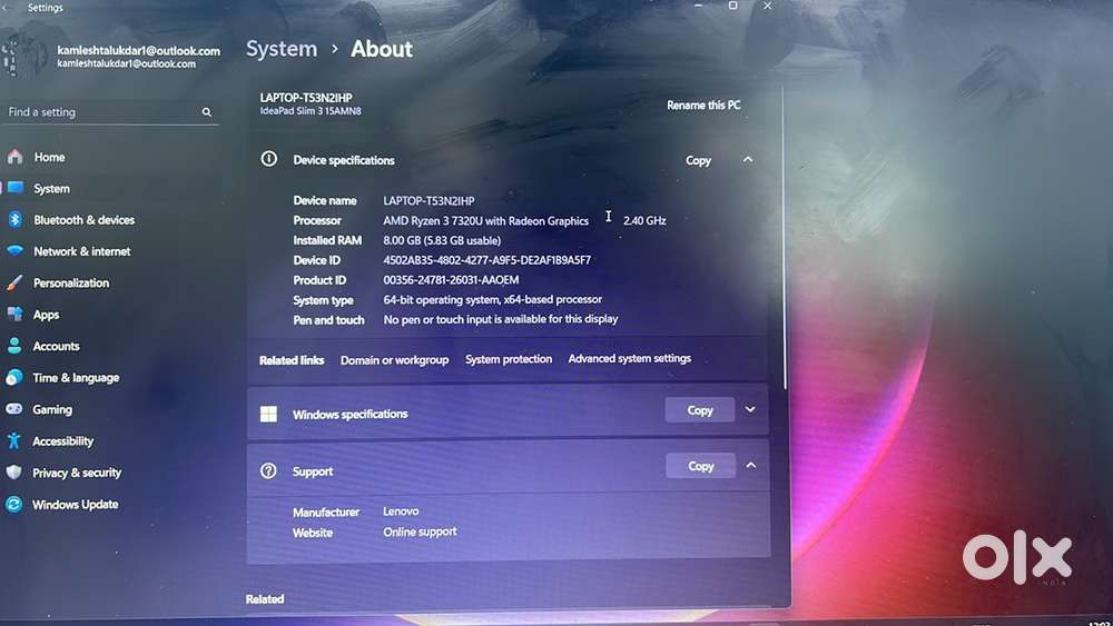 Lenovo 15 ip3 bein 7kr3 8gbn 512ssd+of