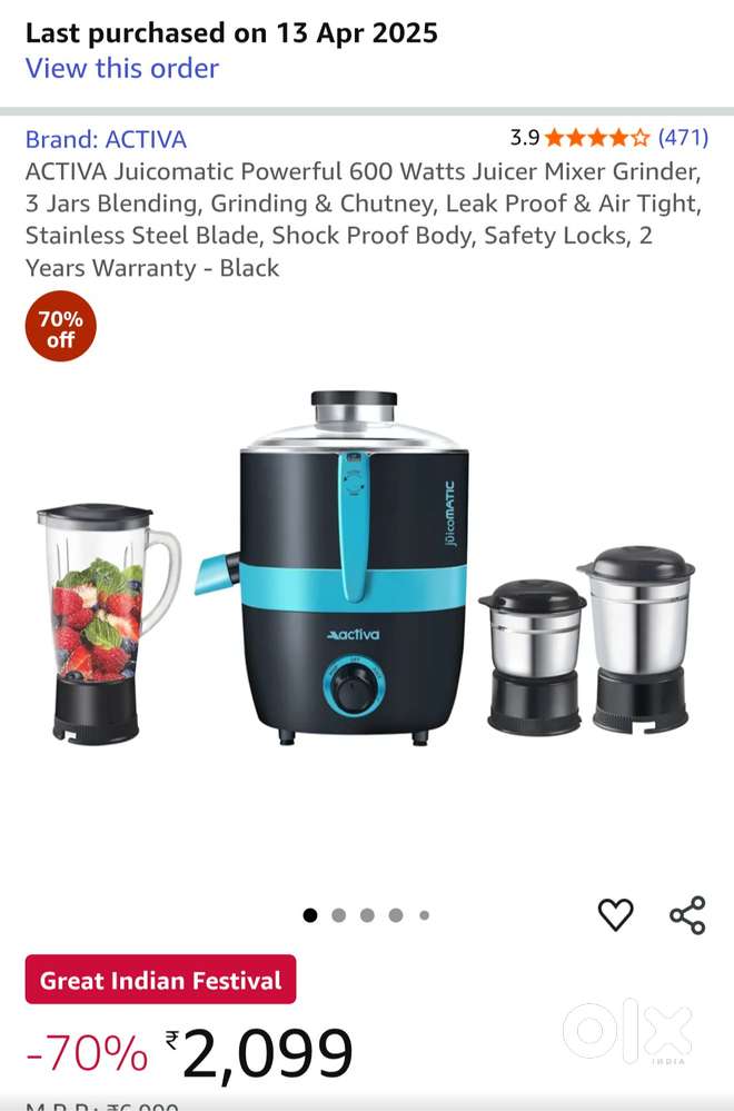 Activa 600w juicer