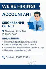 Full time accountant need. Back office job.