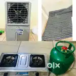 Cooler + Gas Stove + Bed with Mattress  सिर्फ़ 2 महीने पुराना