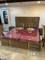 {SHANDAR FURNITURE}   NEW   KING SIZE  LUXURY BED + GOLDEN WORK
