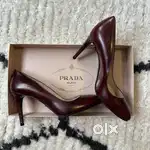 Prada Spazzolato Fume Leather Pump