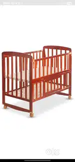 Luvlap baby wooden cot with Matress