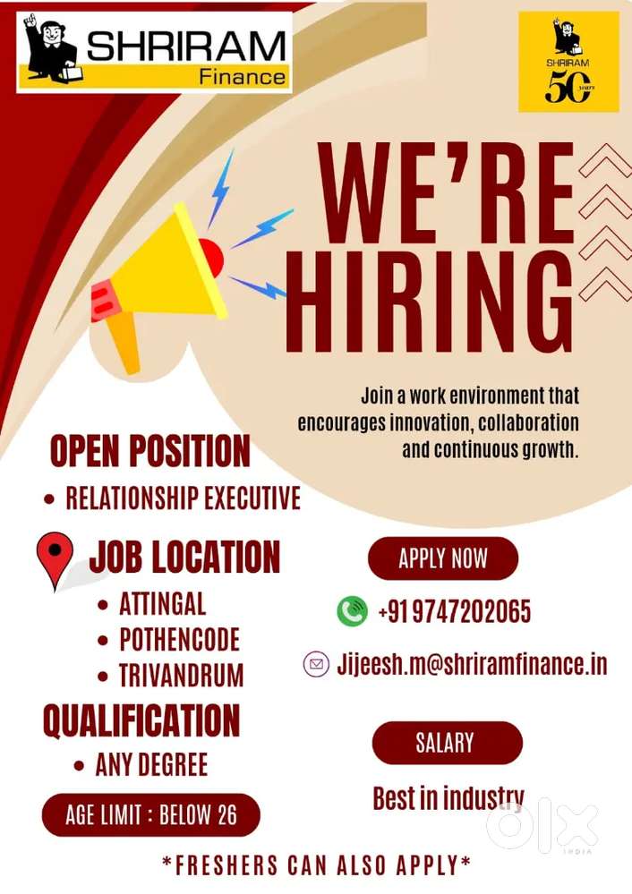 Relationship executive  with any degree