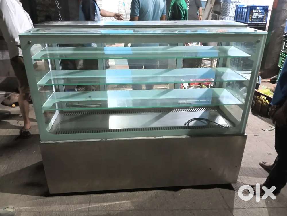 Stainless steel rectangular cake sweet display counter