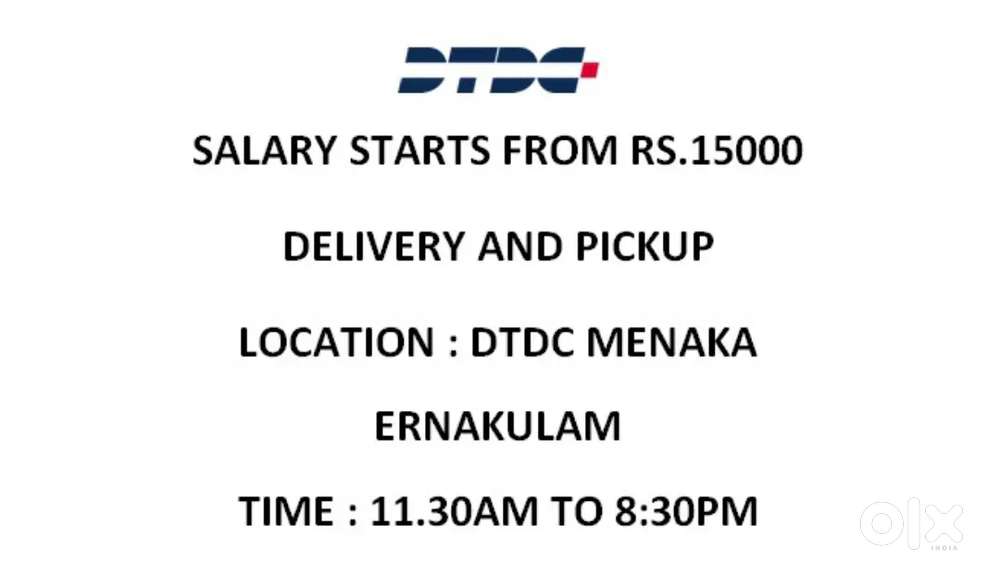 DTDC Hiring Delivery Boys