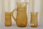 Vintage Glass Jug Set with 2 Glasses – Decorative & Usable at 500000rs