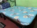 Metal bed with mattress