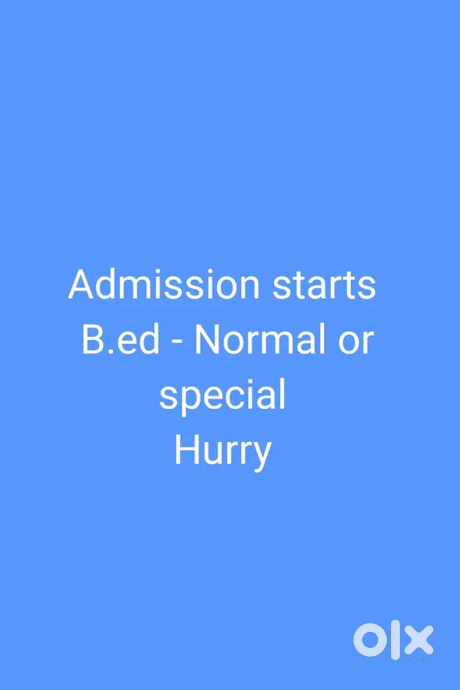 B.ed normal or special admission starts