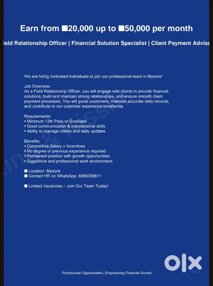 Client relationship and Collections officer