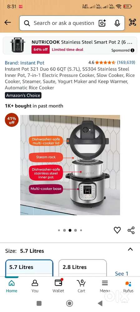 Instant Pot Duo 60 6QT Brand New