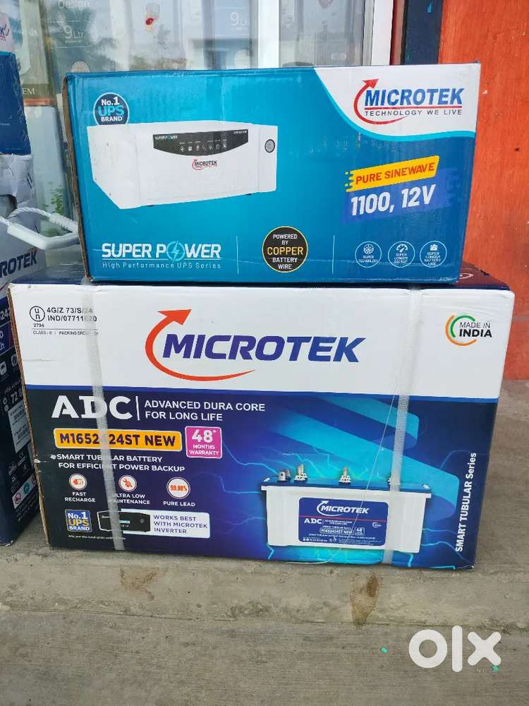 New 1100va/12v & 100ah microtek sinewave inverter battery 14,499₹