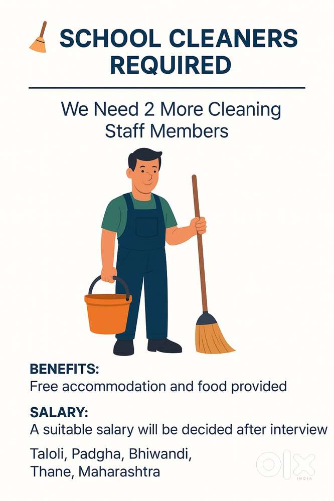 Urgent Require Cleaning Staff For School