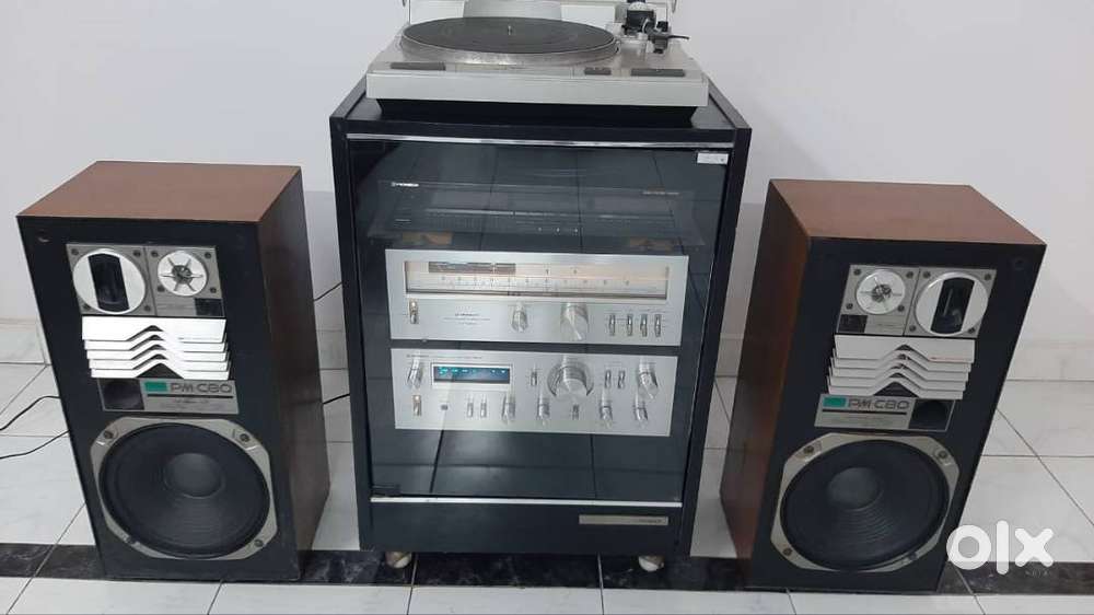Vintage Pioneer Audio System and Sansui Speakers, Made in Japan