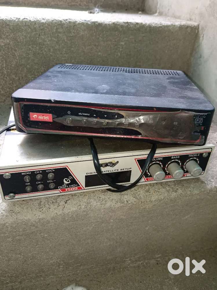 2 Setup box (1.airtel,2.dish)and stabilizer