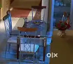 6 Seater Dining Set with two layer of glass