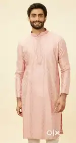 Manyavar Pink Kurta Pajama Set for men – Size Large