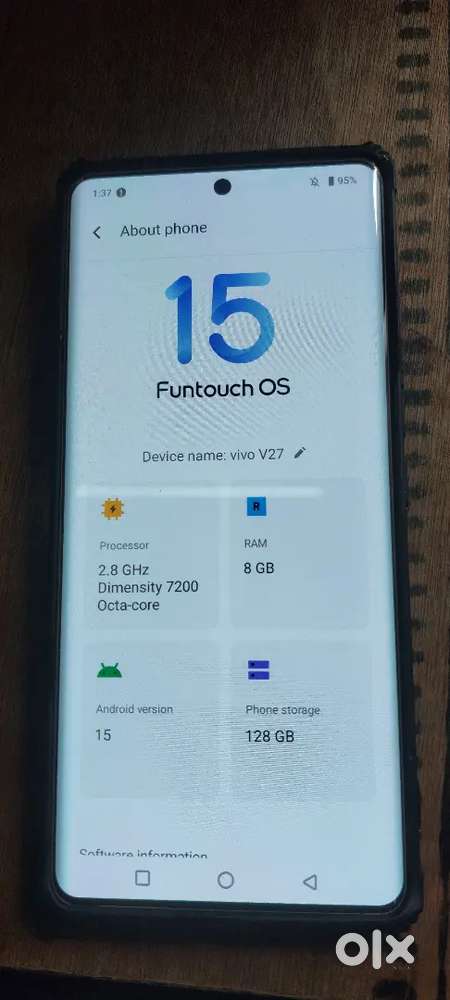 Vivo v27 8gb 128 gb sell and exchange