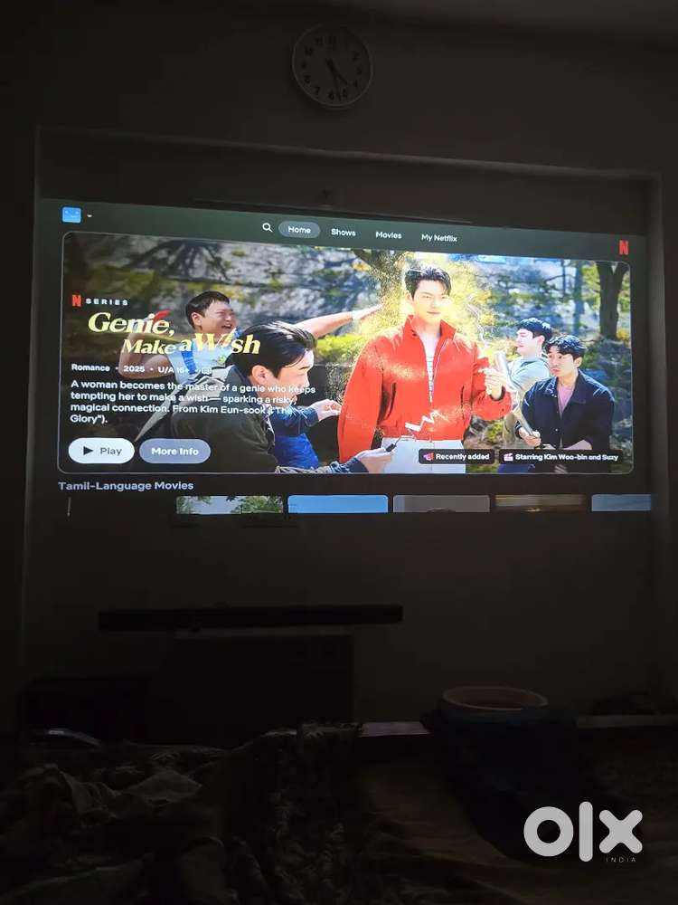 Wanbo X5 pro projector TV and JBL party box 110