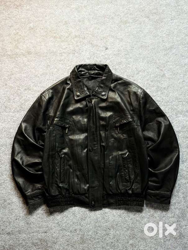 Black Bomber Leather Jacket