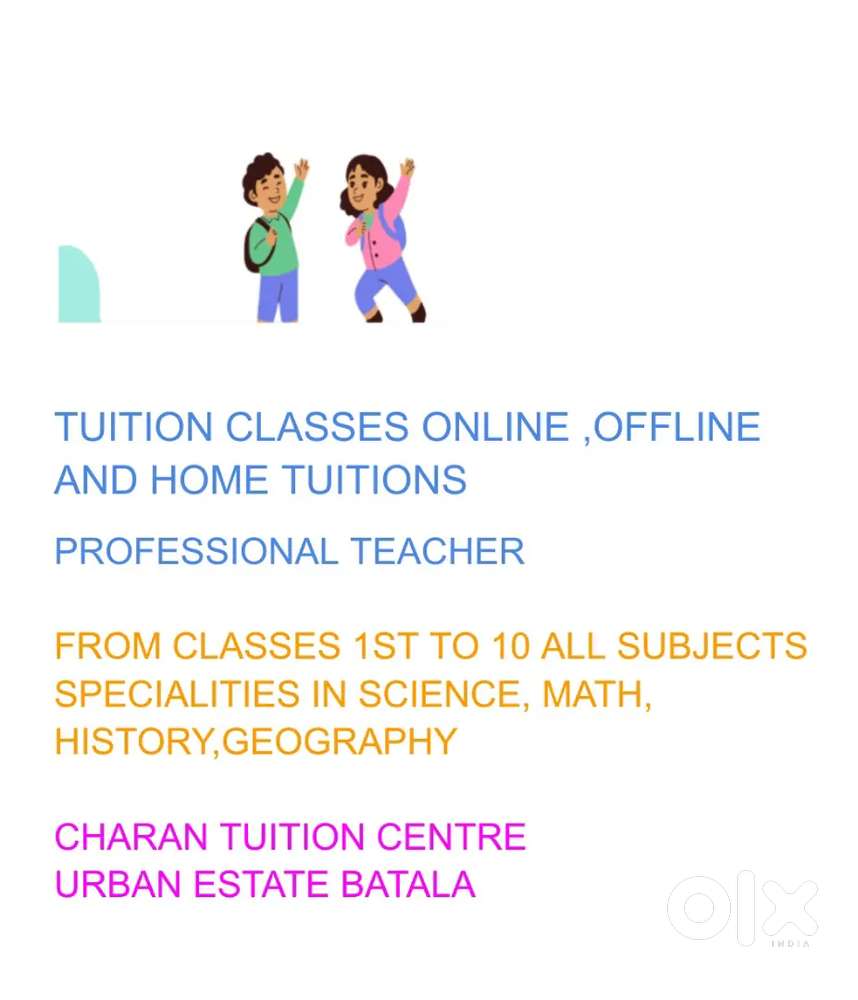 tuition available in batala city home tuition also