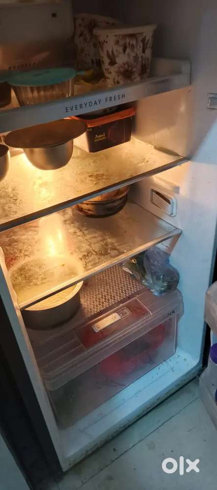 Shining black color fridge