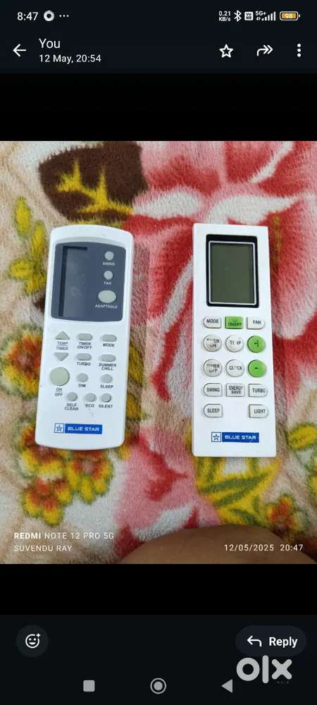 Blue Star AC Remote original used in working conditions