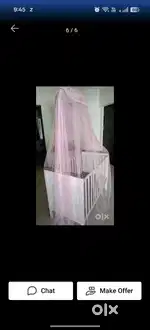 Baby crib with mattress and mosquito net with stand