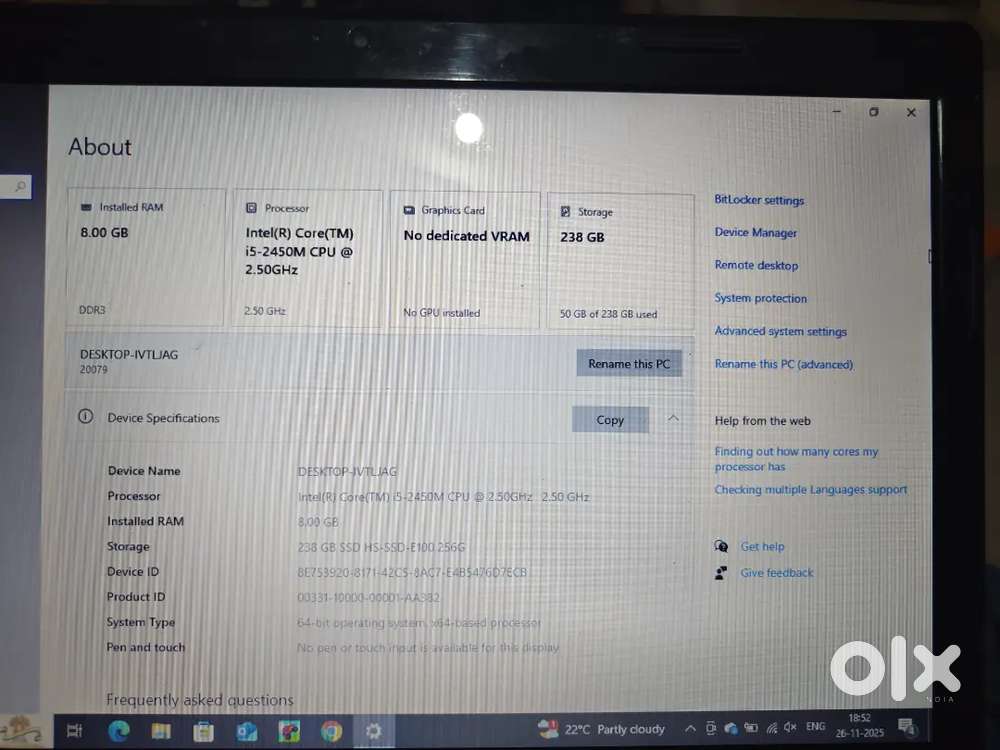 Lenovoi5 laptop for sale