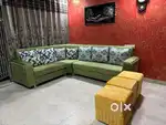 Nagpur Furniture Zone, Quilted L Shape Sofa Set with tea table