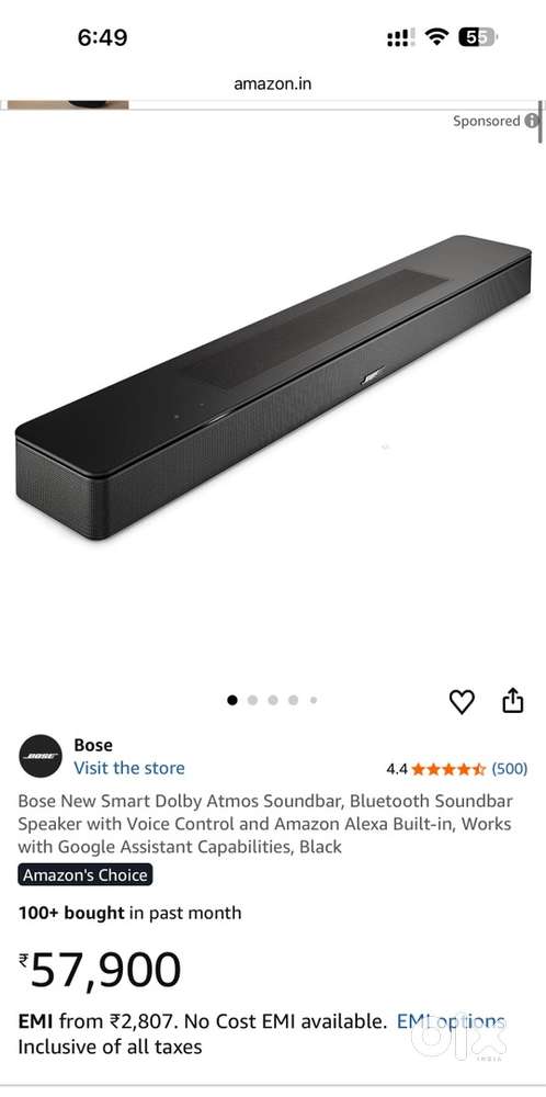 Bose smart Sound bar - DOLBY ATMOS