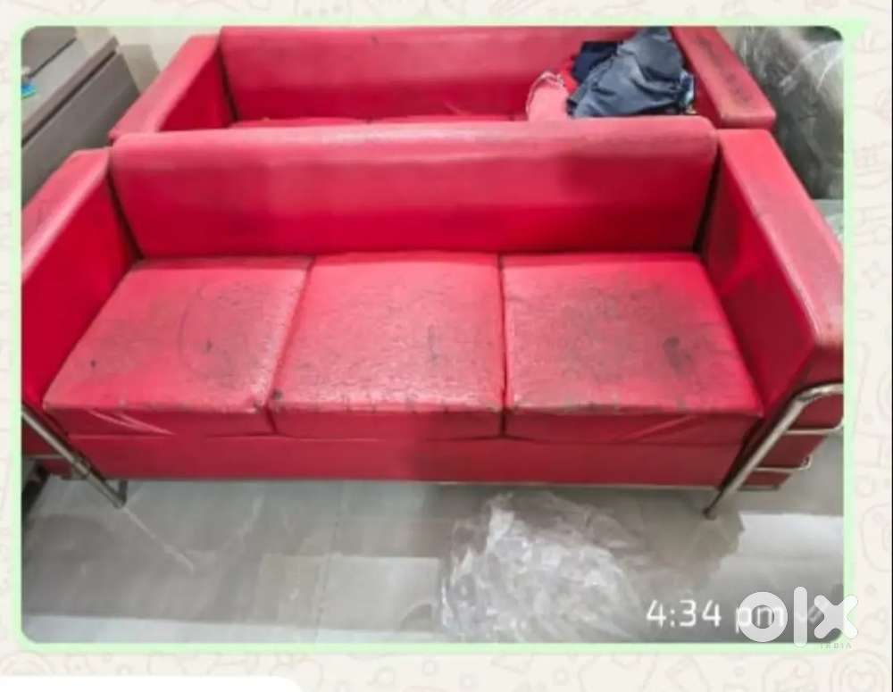 Steel frame sofa well maintained less used