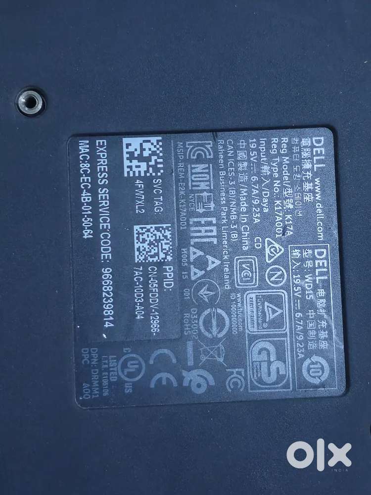 Dell WD15 Docking Station( thunderbolt ) + 180W Power Supply