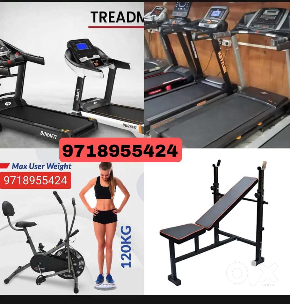 All gym equipment exercise cycle and treadmill