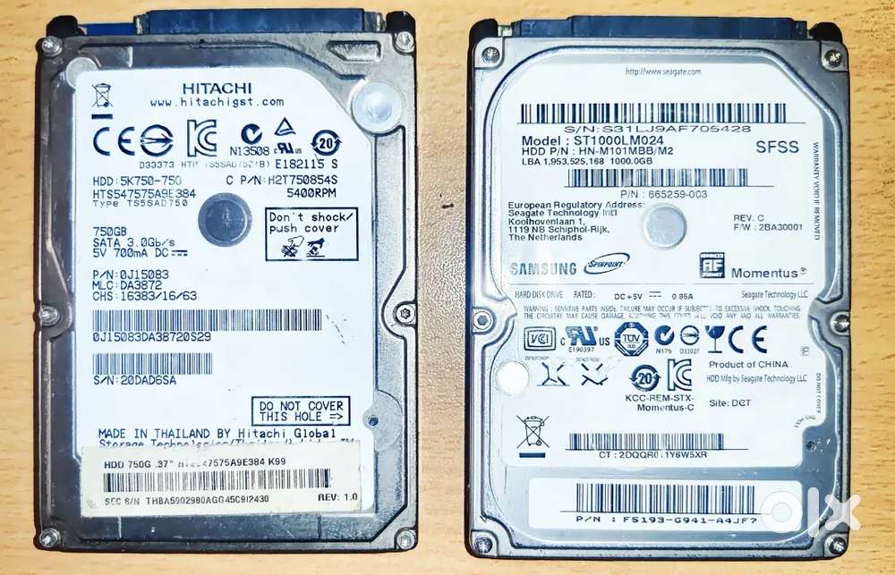 SAMSUNG 1 TB & HITACHI 750GB HDD